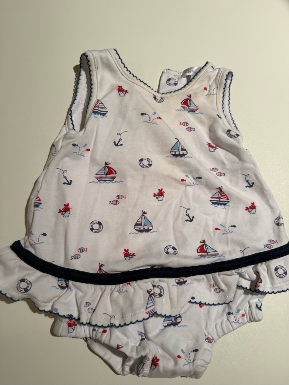 Kissy Kissy Nautical Sailboat Dress & Bloomer Set – 3-6 Months